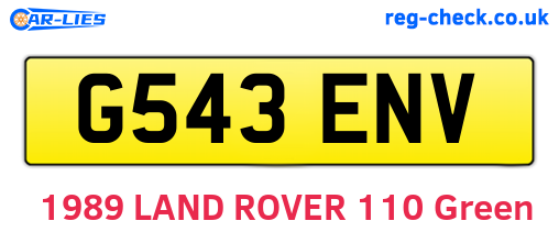 G543ENV are the vehicle registration plates.