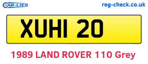 XUH120 are the vehicle registration plates.