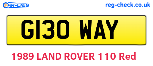 G130WAY are the vehicle registration plates.