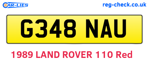 G348NAU are the vehicle registration plates.