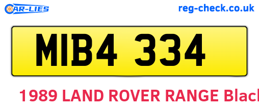 MIB4334 are the vehicle registration plates.