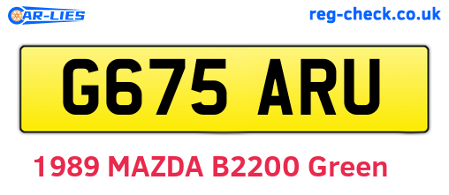 G675ARU are the vehicle registration plates.