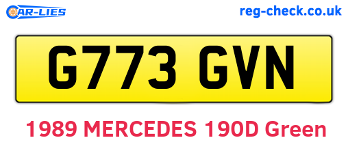 G773GVN are the vehicle registration plates.