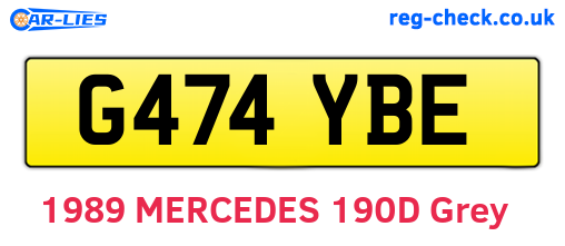 G474YBE are the vehicle registration plates.