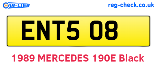 ENT508 are the vehicle registration plates.