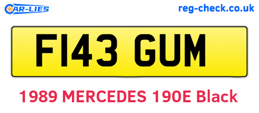 F143GUM are the vehicle registration plates.