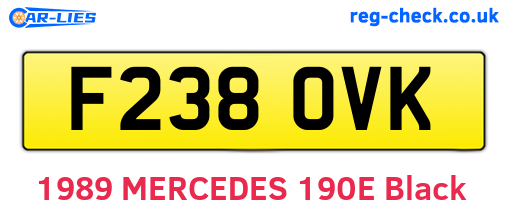 F238OVK are the vehicle registration plates.