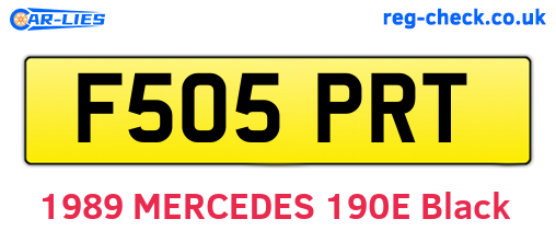 F505PRT are the vehicle registration plates.