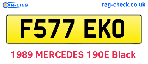 F577EKO are the vehicle registration plates.