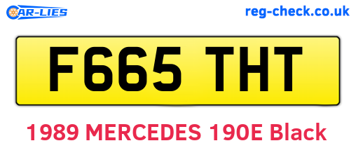 F665THT are the vehicle registration plates.