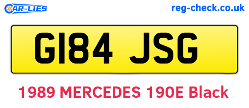 G184JSG are the vehicle registration plates.
