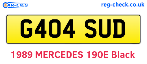 G404SUD are the vehicle registration plates.