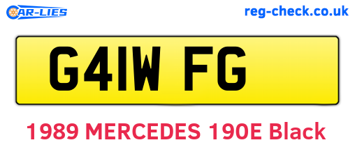 G41WFG are the vehicle registration plates.
