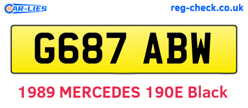 G687ABW are the vehicle registration plates.