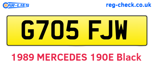 G705FJW are the vehicle registration plates.