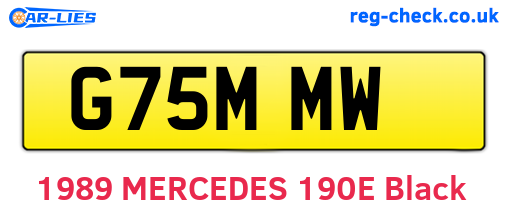 G75MMW are the vehicle registration plates.
