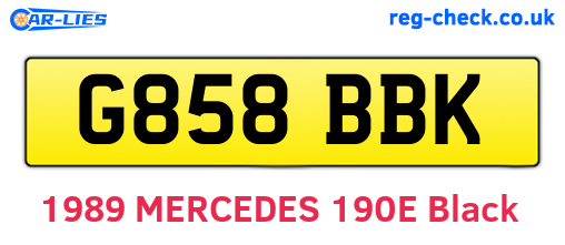 G858BBK are the vehicle registration plates.