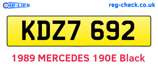 KDZ7692 are the vehicle registration plates.