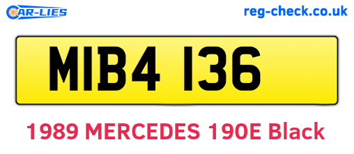 MIB4136 are the vehicle registration plates.