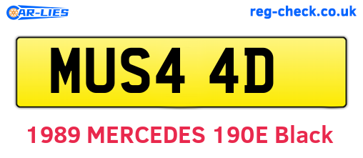 MUS44D are the vehicle registration plates.