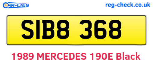 SIB8368 are the vehicle registration plates.