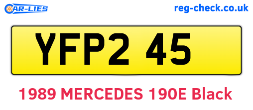 YFP245 are the vehicle registration plates.