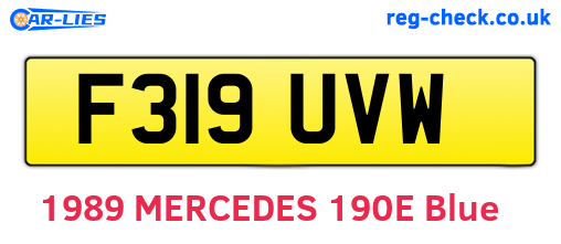 F319UVW are the vehicle registration plates.