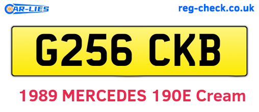 G256CKB are the vehicle registration plates.
