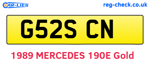 G52SCN are the vehicle registration plates.