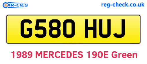 G580HUJ are the vehicle registration plates.