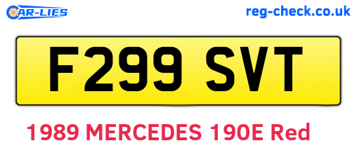 F299SVT are the vehicle registration plates.