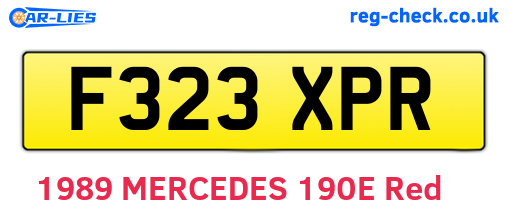 F323XPR are the vehicle registration plates.