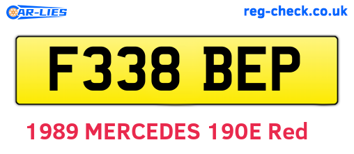 F338BEP are the vehicle registration plates.