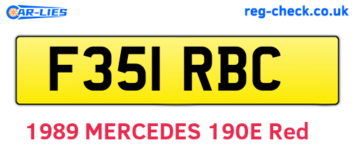 F351RBC are the vehicle registration plates.