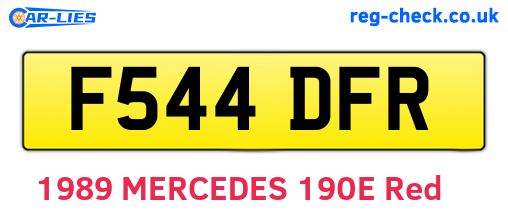 F544DFR are the vehicle registration plates.