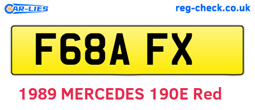 F68AFX are the vehicle registration plates.