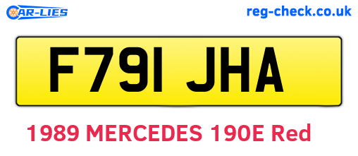 F791JHA are the vehicle registration plates.