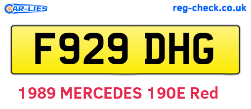 F929DHG are the vehicle registration plates.