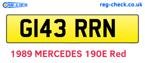 G143RRN are the vehicle registration plates.