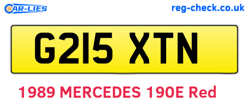 G215XTN are the vehicle registration plates.