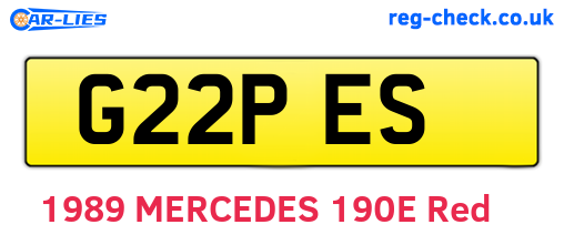 G22PES are the vehicle registration plates.