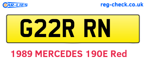 G22RRN are the vehicle registration plates.
