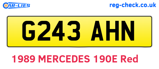 G243AHN are the vehicle registration plates.