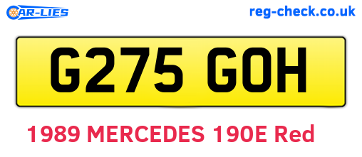 G275GOH are the vehicle registration plates.