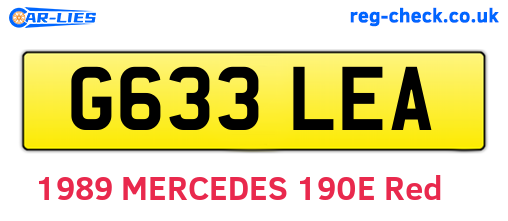 G633LEA are the vehicle registration plates.