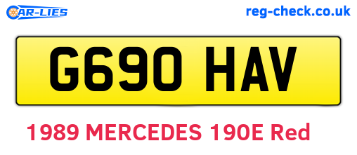 G690HAV are the vehicle registration plates.