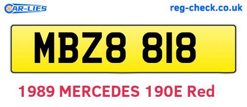 MBZ8818 are the vehicle registration plates.