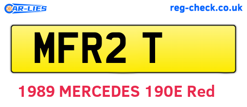 MFR2T are the vehicle registration plates.