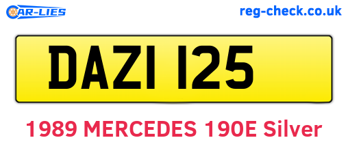 DAZ1125 are the vehicle registration plates.