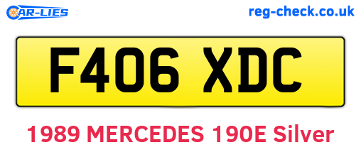F406XDC are the vehicle registration plates.